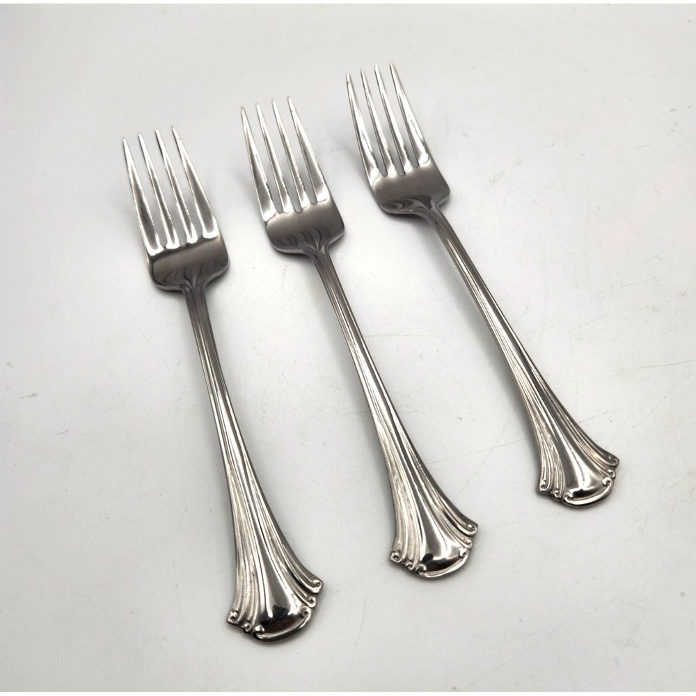 Reed & Barton Estoril Salad Forks Lot of 3 6 3/4" Glossy Stainless Flatware